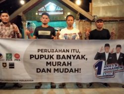 Relawan AMIN Kabupaten Pati Tebar Baliho Bertuliskan Soal Kelangkaan Pupuk