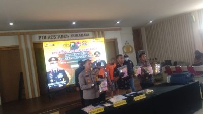 Pers Rilis, Polrestabes Surabaya Amankan Dua Tersangka Pengedar Narkotika Jaringan Jawa Bali