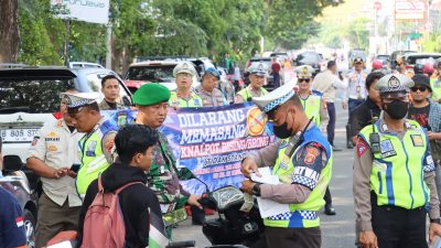 Gelar Razia,  Satlantas Polres Metro Tangerang Kota Berhasil Jaring Puluhan  Motor Knalpot Brong