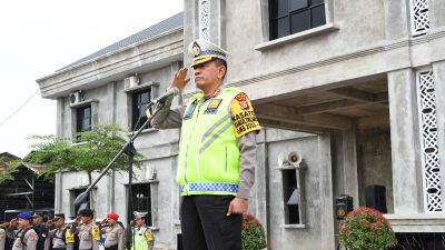 Dirlantas Polda Aceh Pimpin Apel Pergeseran 845 Personel Pengamanan TPS Polres Aceh Timur