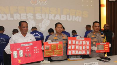 Polres Sukabumi Sita Sabu Seharga 1 Miliar dan Ribuan Obat Terlarang Serta Amankan Pelakunya