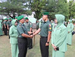 Upacara Kenaikan Pangkat 19 Prajurit Dipimpin Oleh Dandim 0829/Bangkalan