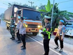 Tertibkan Kendaraan Over Kapasitas, TNI POLRI dan Dishub Gelar Razia di Jalinsum Way Kanan