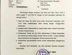 Ketua IWO Minta Pemkab Aceh Timur Adakan Pawai Takbiran Idul Adha