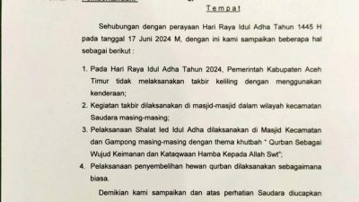 Ketua IWO Minta Pemkab Aceh Timur Adakan Pawai Takbiran Idul Adha