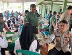 Peringati HUT Ke- 77 Korem 043 Gatam, Polisi Donor Darah di Kodim 0427 Way Kanan