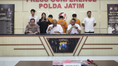 Polda Jatim Berhasil Amankan Tiga Tersangka Curanmor Satu Diantaranya Bersenjata Airsoft Gun