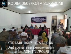 Koramil 0607-10 Nagrak Ikuti Sosialisasi Pengawasan Netralitas TNI, Polri, Kepala Desa Dan ASN Dalam Pilkada 2024