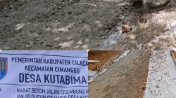 Periksa!!!!..Rabat Beton Desa Kutabima Kecamatan  Cimanggu Diduga Tidak Sesuai Dengan Spesipikasi